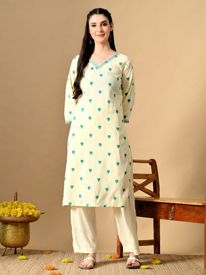 Women Geometric Printed Screen Print Daily Cotton Straight Kurta