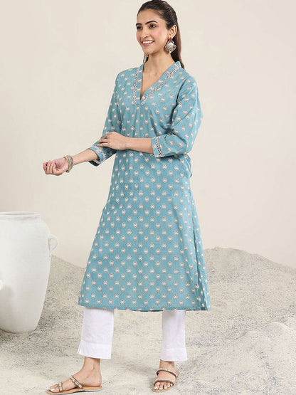 Women Printed Chikankari Kurta