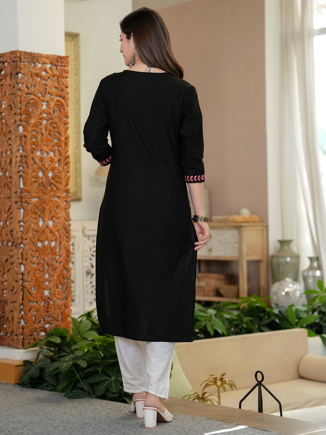 Women Ethnic Motifs Yoke Design Kurta