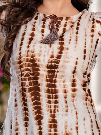 Women Dyed Thread Work Kurta