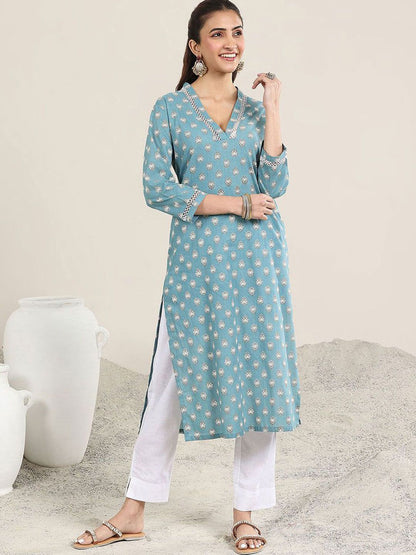 Women Printed Chikankari Kurta