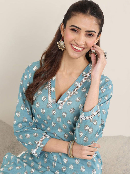 Women Printed Chikankari Kurta