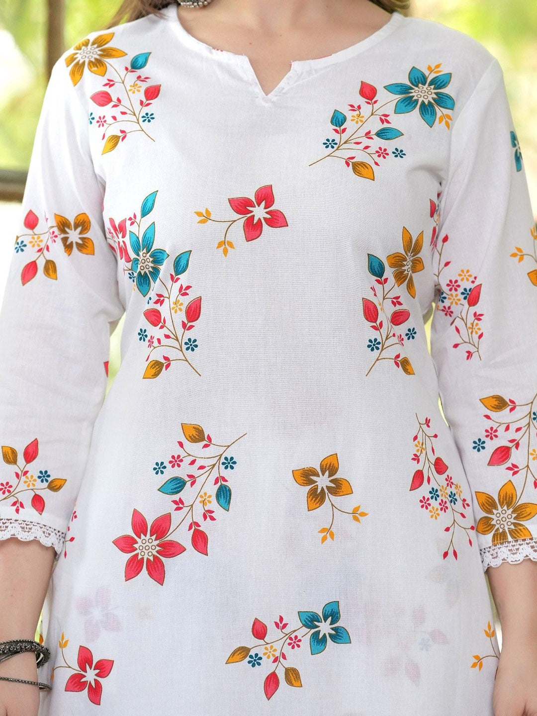 Women Printed Pure Cotton Kurta with Pyjamas