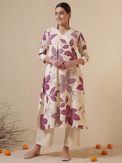 Women Printed Sequinned Anarkali Kurta