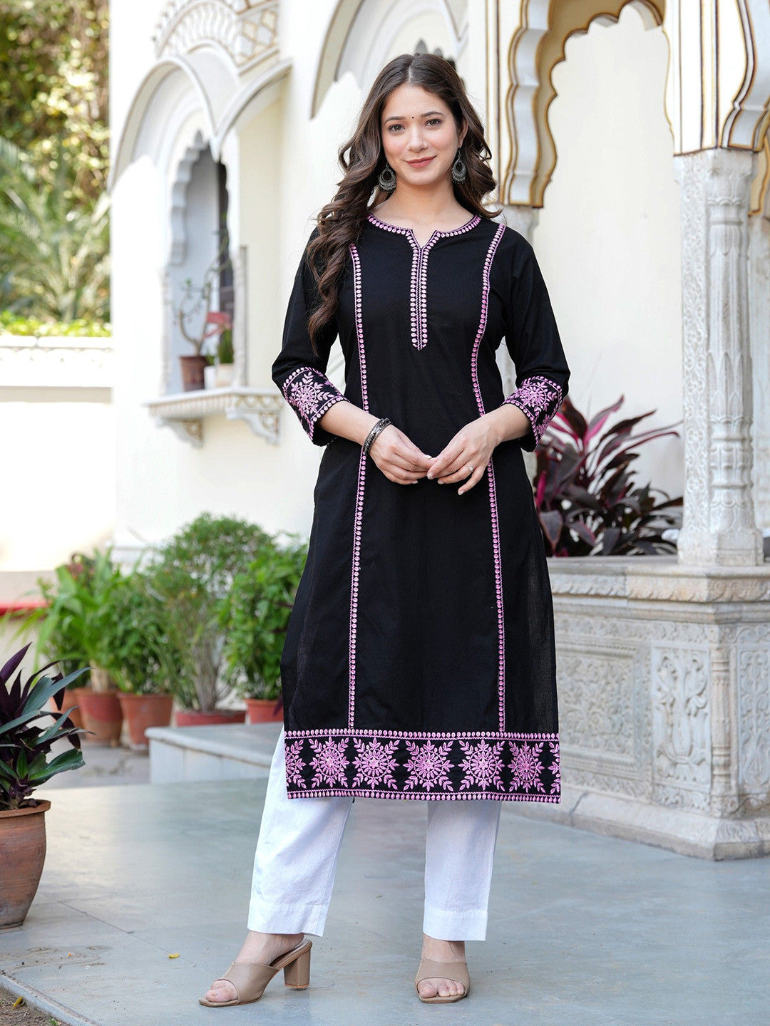 Women Embroidered Sequinned Kurta