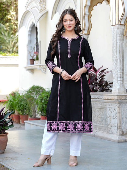 Women Embroidered Sequinned Kurta