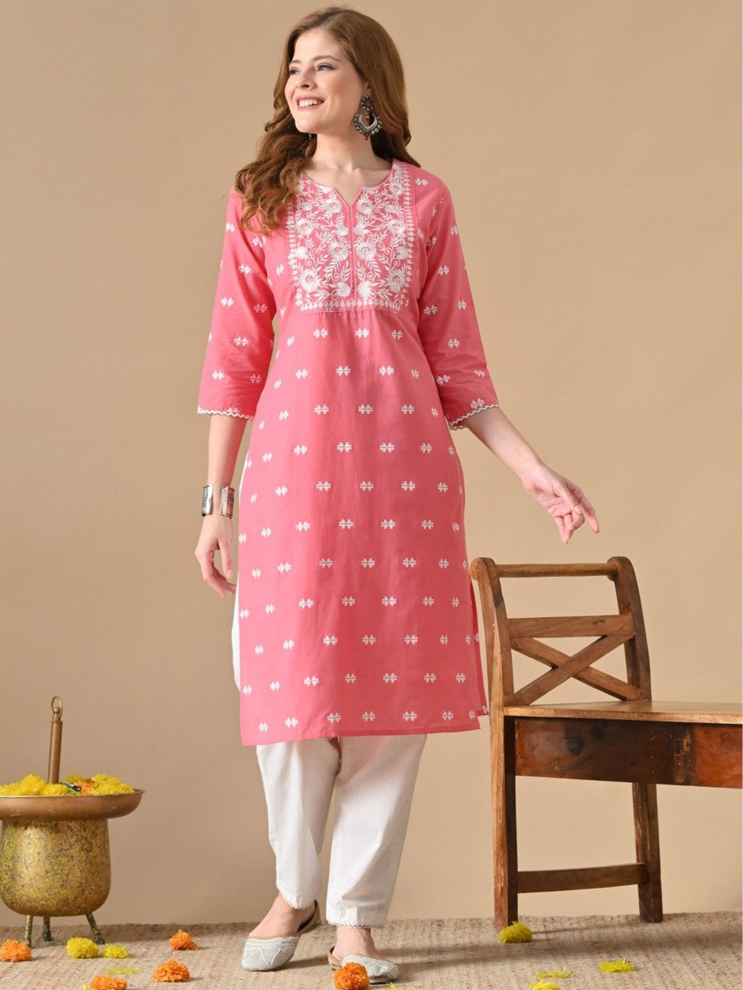 Women Ethnic Motifs Printed Daily Cotton A-Line Kurta