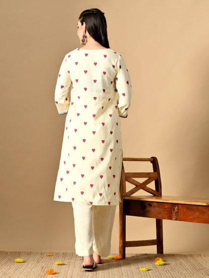 Women Geometric Printed Screen Print Daily Cotton Straight Kurta
