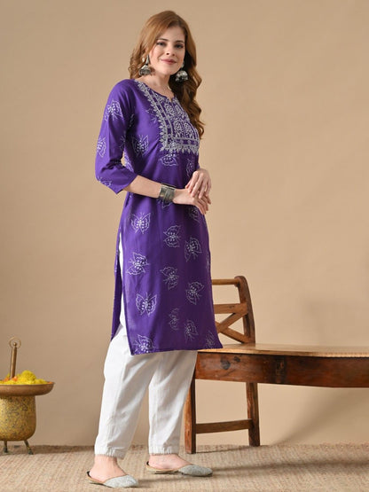 Women Ethnic Motifs Printed Daily Cotton Straight Kurta