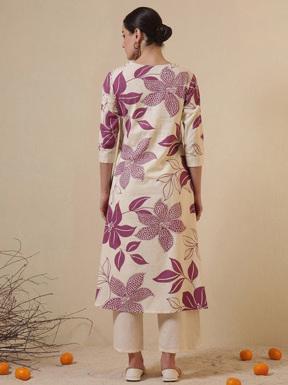 Women Printed Sequinned Anarkali Kurta