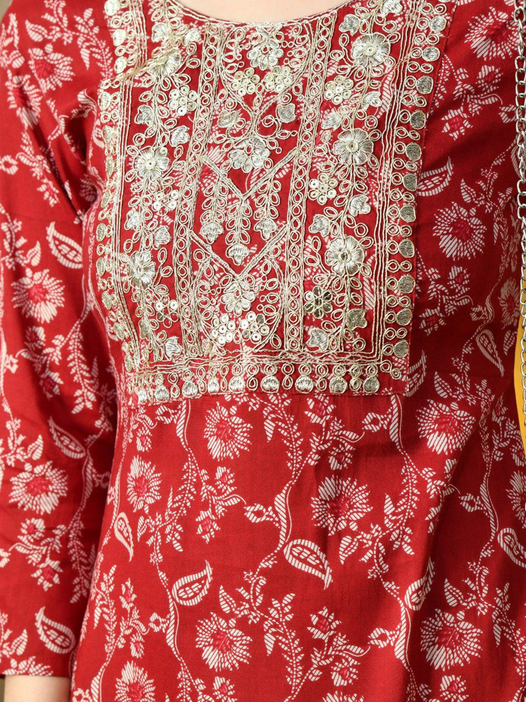 Women Floral Printed Screen Print Daily Cotton Straight Kurta