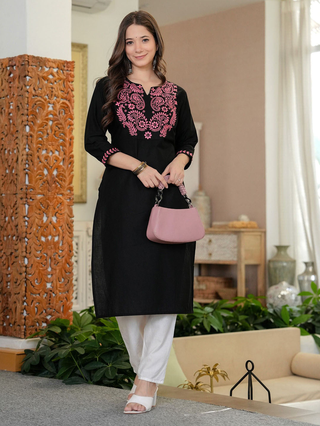 Women Ethnic Motifs Yoke Design Kurta