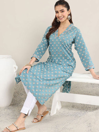 Women Printed Chikankari Kurta