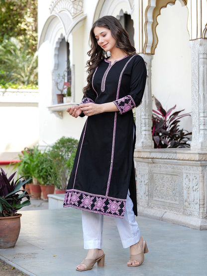 Women Embroidered Sequinned Kurta