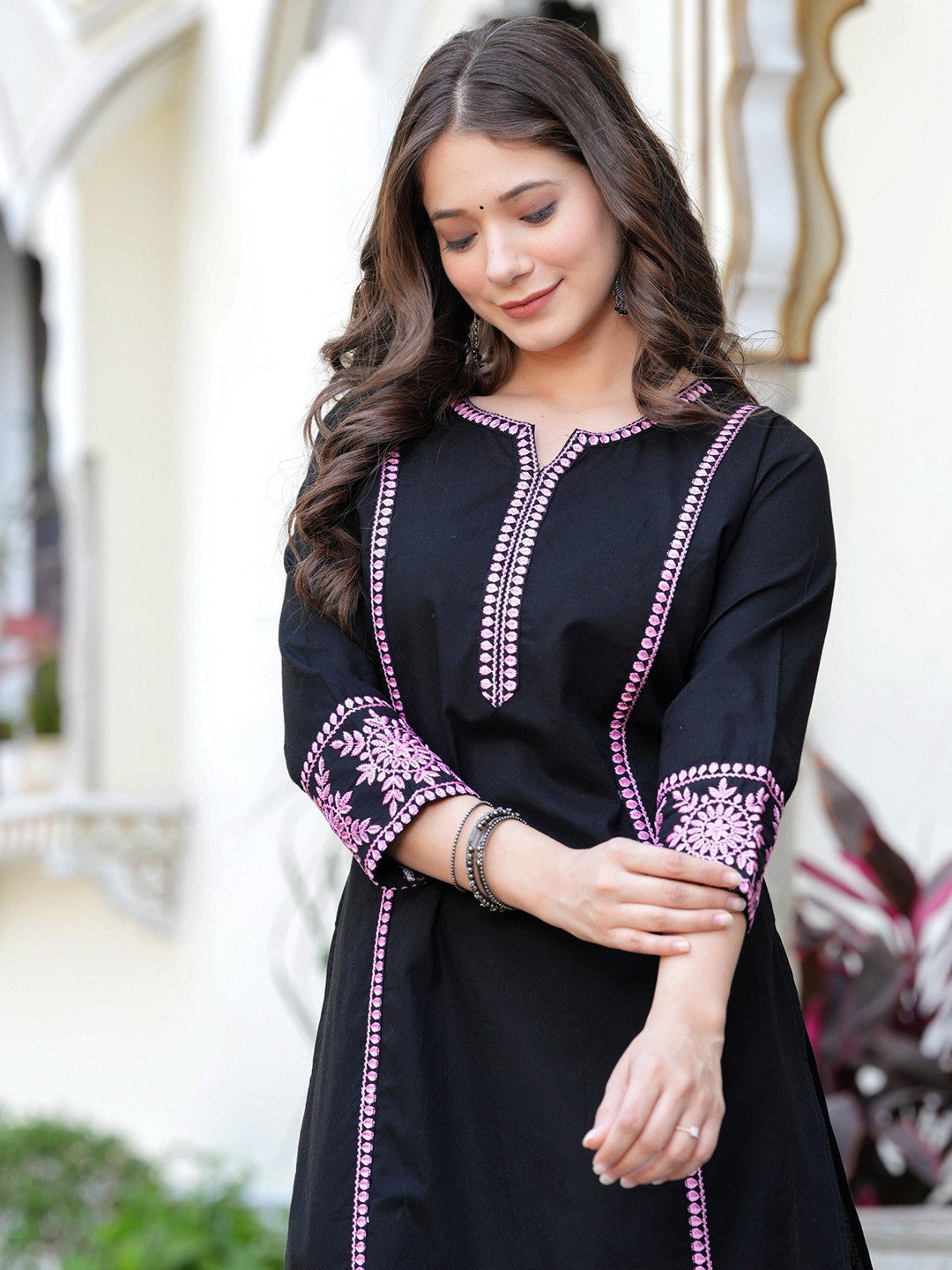 Women Embroidered Sequinned Kurta