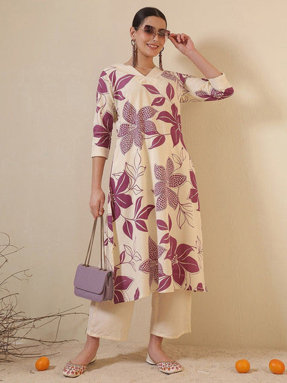 Women Printed Sequinned Anarkali Kurta
