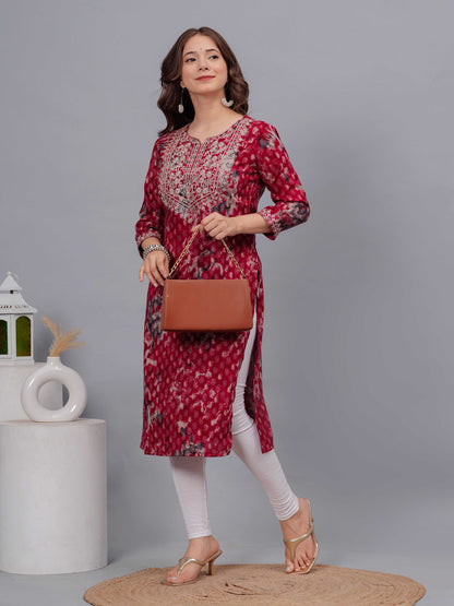 Women Floral Printed Sequinned Kurta