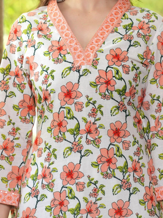 Women Floral Printed Cotton Kurta